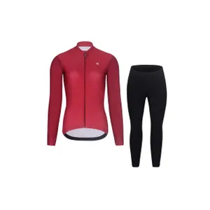 RIVANELLE Cyklistická zimná bunda a nohavice - PERFORMANCE WINTER - bordová/čierna RIVANELLE Cyklistická zimná bunda a nohavice - PERFORMANCE WINTER - bordová/čierna