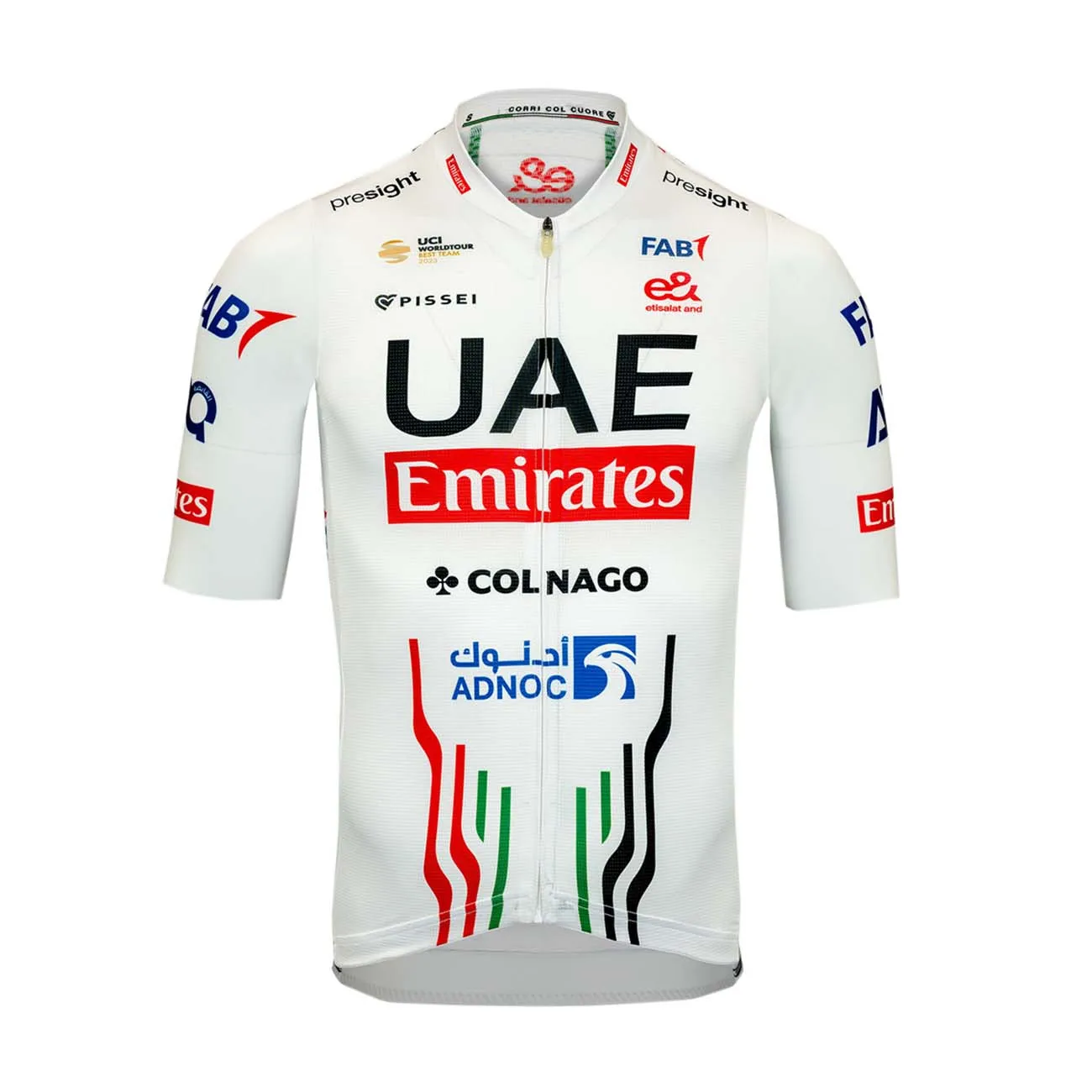 PISSEI Cyklistický dres s krátkym rukávom - UAE TEAM EMIRATES 24 - čierna/červená/biela PISSEI Cyklistický dres s krátkym rukávom - UAE TEAM EMIRATES 24 - čierna/červená/biela
