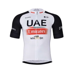 BONAVELO Cyklistický dres s krátkym rukávom - UAE 2023 - biela/červená/čierna BONAVELO Cyklistický dres s krátkym rukávom - UAE 2023 - biela/červená/čierna