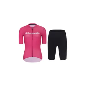 RIVANELLE Cyklistický krátky dres a krátke nohavice - DRAW UP - čierna/ružová RIVANELLE Cyklistický krátky dres a krátke nohavice - DRAW UP - čierna/ružová