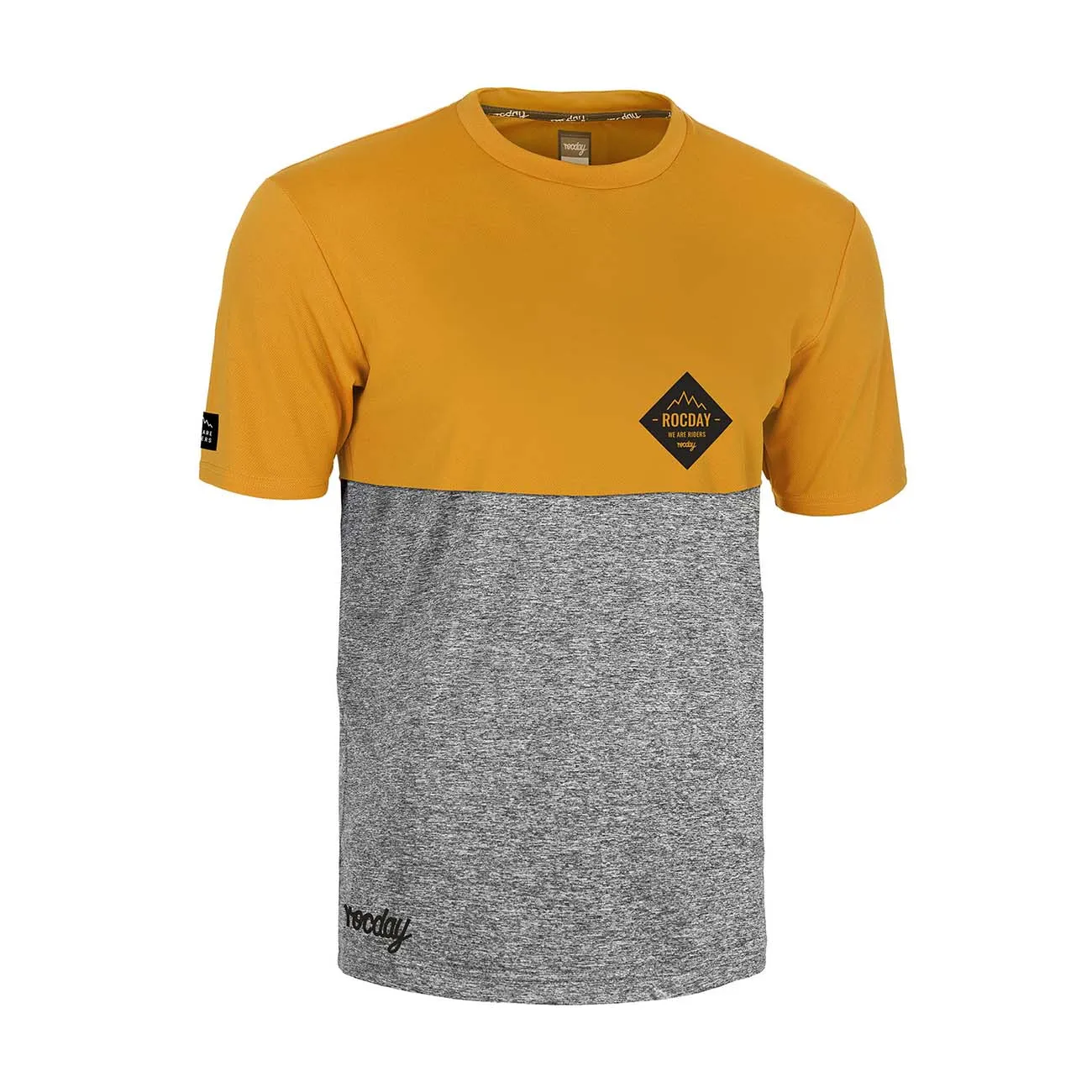ROCDAY Cyklistický dres s krátkym rukávom - DOUBLE - žltá/šedá ROCDAY Cyklistický dres s krátkym rukávom - DOUBLE - žltá/šedá