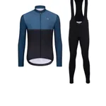 HOLOKOLO Cyklistická zimná bunda a nohavice - STRIPES WINTER - čierna/modrá HOLOKOLO Cyklistická zimná bunda a nohavice - STRIPES WINTER - čierna/modrá