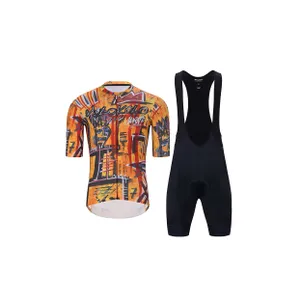 HOLOKOLO Cyklistický krátky dres a krátke nohavice - WILDLY - žltá/čierna/viacfarebná HOLOKOLO Cyklistický krátky dres a krátke nohavice - WILDLY - žltá/čierna/viacfarebná