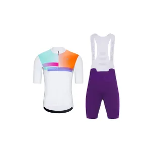 HOLOKOLO Cyklistický krátky dres a krátke nohavice - SPECTRO - fialová/biela HOLOKOLO Cyklistický krátky dres a krátke nohavice - SPECTRO - fialová/biela