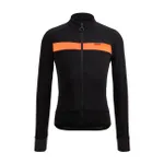 SANTINI Cyklistický dres s dlhým rukávom zimný - ADAPT WOOL - oranžová/čierna SANTINI Cyklistický dres s dlhým rukávom zimný - ADAPT WOOL - oranžová/čierna