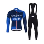 BONAVELO Cyklistický zimný dres a nohavice - FDJ 2024 WINTER - modrá/čierna BONAVELO Cyklistický zimný dres a nohavice - FDJ 2024 WINTER - modrá/čierna
