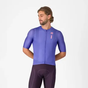 CASTELLI Cyklistický dres s krátkym rukávom - DRITTONE LOGO - fialová CASTELLI Cyklistický dres s krátkym rukávom - DRITTONE LOGO - fialová