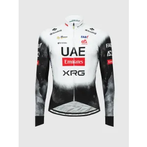 PISSEI Cyklistický dres s dlhým rukávom zimný - UAE TEAM EMIRATES - XRG 2025 REPLICA - biela/čierna PISSEI Cyklistický dres s dlhým rukávom zimný - UAE TEAM EMIRATES - XRG 2025 REPLICA - biela/čierna