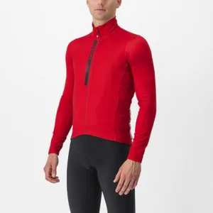 CASTELLI Cyklistický dres s dlhým rukávom zimný - ENTRATA THERMAL - červená CASTELLI Cyklistický dres s dlhým rukávom zimný - ENTRATA THERMAL - červená