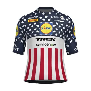 SANTINI Cyklistický dres s krátkym rukávom - LIDL TREK 2026 NATIONAL CHAMPION US SANTINI Cyklistický dres s krátkym rukávom - LIDL TREK 2026 NATIONAL CHAMPION US