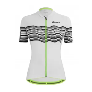 SANTINI Cyklistický dres s krátkym rukávom - TONO PROFILO LADY - biela/čierna SANTINI Cyklistický dres s krátkym rukávom - TONO PROFILO LADY - biela/čierna