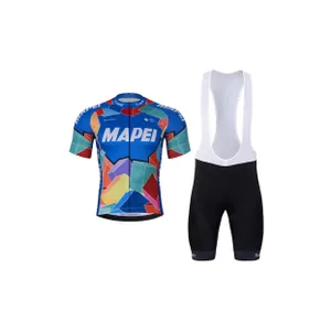 BONAVELO Cyklistický krátky dres a krátke nohavice - MAPEI - modrá/čierna BONAVELO Cyklistický krátky dres a krátke nohavice - MAPEI - modrá/čierna