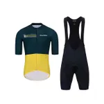 HOLOKOLO Cyklistický krátky dres a krátke nohavice - VIBES - zelená/čierna/žltá HOLOKOLO Cyklistický krátky dres a krátke nohavice - VIBES - zelená/čierna/žltá