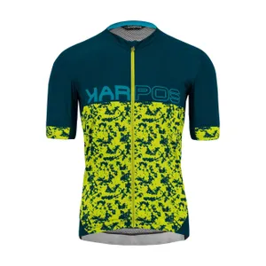 KARPOS Cyklistický dres s krátkym rukávom - JUMP - žltá/modrá KARPOS Cyklistický dres s krátkym rukávom - JUMP - žltá/modrá