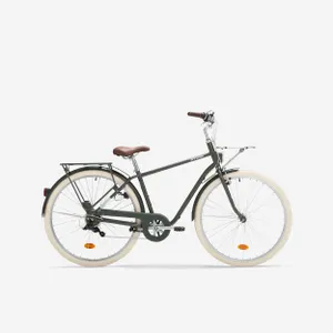 Mestský bicykel - Mestský bicykel Elops 520 s vysokým rámom kaki Mestský bicykel - Mestský bicykel Elops 520 s vysokým rámom kaki