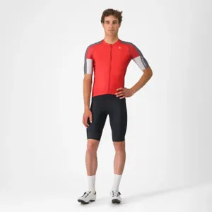 CASTELLI Cyklistický dres s krátkym rukávom - ENTRATA 6 - červená/šedá CASTELLI Cyklistický dres s krátkym rukávom - ENTRATA 6 - červená/šedá