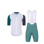 HOLOKOLO Cyklistický krátky dres a krátke nohavice - PERFORMANCE - fialová/biela/zelená HOLOKOLO Cyklistický krátky dres a krátke nohavice - PERFORMANCE - fialová/biela/zelená
