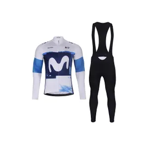 BONAVELO Cyklistický dlhý dres a nohavice - MOVISTAR 2025 WINTER - modrá/čierna/biela BONAVELO Cyklistický dlhý dres a nohavice - MOVISTAR 2025 WINTER - modrá/čierna/biela