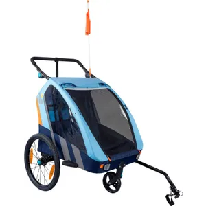 Šport a outdoor | Cyklistika | Cyklodoplnky | Vozíky za bicykel - Trailblazer detský kombinovaný vozík za bicykel + kočík pre 2 deti – modrý Šport a outdoor | Cyklistika | Cyklodoplnky | Vozíky za bicykel - Trailblazer detský kombinovaný vozík za bicykel + kočík pre 2 deti – modrý