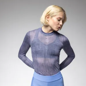 ALÉ Cyklistické tričko s dlhým rukávom - INTIMO KNITTED - modrá ALÉ Cyklistické tričko s dlhým rukávom - INTIMO KNITTED - modrá
