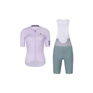 RIVANELLE Cyklistický krátky dres a krátke nohavice - VICTORIOUS ELITE - zelená/fialová RIVANELLE Cyklistický krátky dres a krátke nohavice - VICTORIOUS ELITE - zelená/fialová