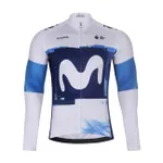 BONAVELO Cyklistický dres s dlhým rukávom zimný - MOVISTAR 2025 WINTER - biela/modrá BONAVELO Cyklistický dres s dlhým rukávom zimný - MOVISTAR 2025 WINTER - biela/modrá