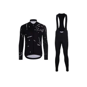 HOLOKOLO Cyklistický dlhý dres a nohavice - PASSION WINTER - biela/čierna HOLOKOLO Cyklistický dlhý dres a nohavice - PASSION WINTER - biela/čierna