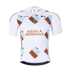 BONAVELO Cyklistický dres s krátkym rukávom - AG2R LA MONDIALE - biela/modrá BONAVELO Cyklistický dres s krátkym rukávom - AG2R LA MONDIALE - biela/modrá
