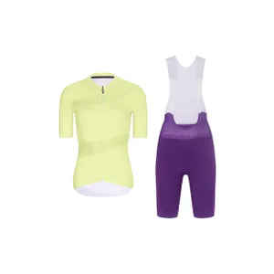 RIVANELLE Cyklistický krátky dres a krátke nohavice - GLAMOR - fialová/žltá RIVANELLE Cyklistický krátky dres a krátke nohavice - GLAMOR - fialová/žltá