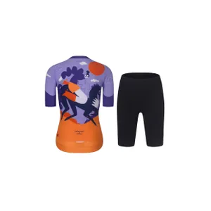 RIVANELLE Cyklistický krátky dres a krátke nohavice - STALLION - oranžová/fialová RIVANELLE Cyklistický krátky dres a krátke nohavice - STALLION - oranžová/fialová