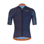 SANTINI Cyklistický dres s krátkym rukávom - SLEEK DINAMO - oranžová/modrá SANTINI Cyklistický dres s krátkym rukávom - SLEEK DINAMO - oranžová/modrá