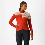 CASTELLI Cyklistický dres s dlhým rukávom zimný - UNLIMITED THERMAL 2 W - červená CASTELLI Cyklistický dres s dlhým rukávom zimný - UNLIMITED THERMAL 2 W - červená