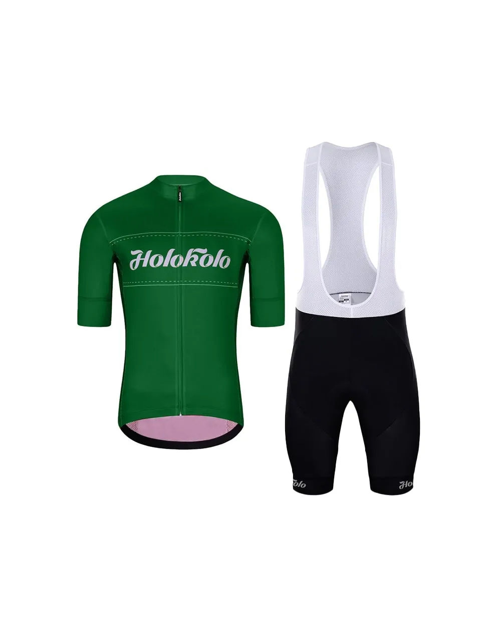 HOLOKOLO Cyklistický krátky dres a krátke nohavice - GEAR UP - zelená/čierna HOLOKOLO Cyklistický krátky dres a krátke nohavice - GEAR UP - zelená/čierna