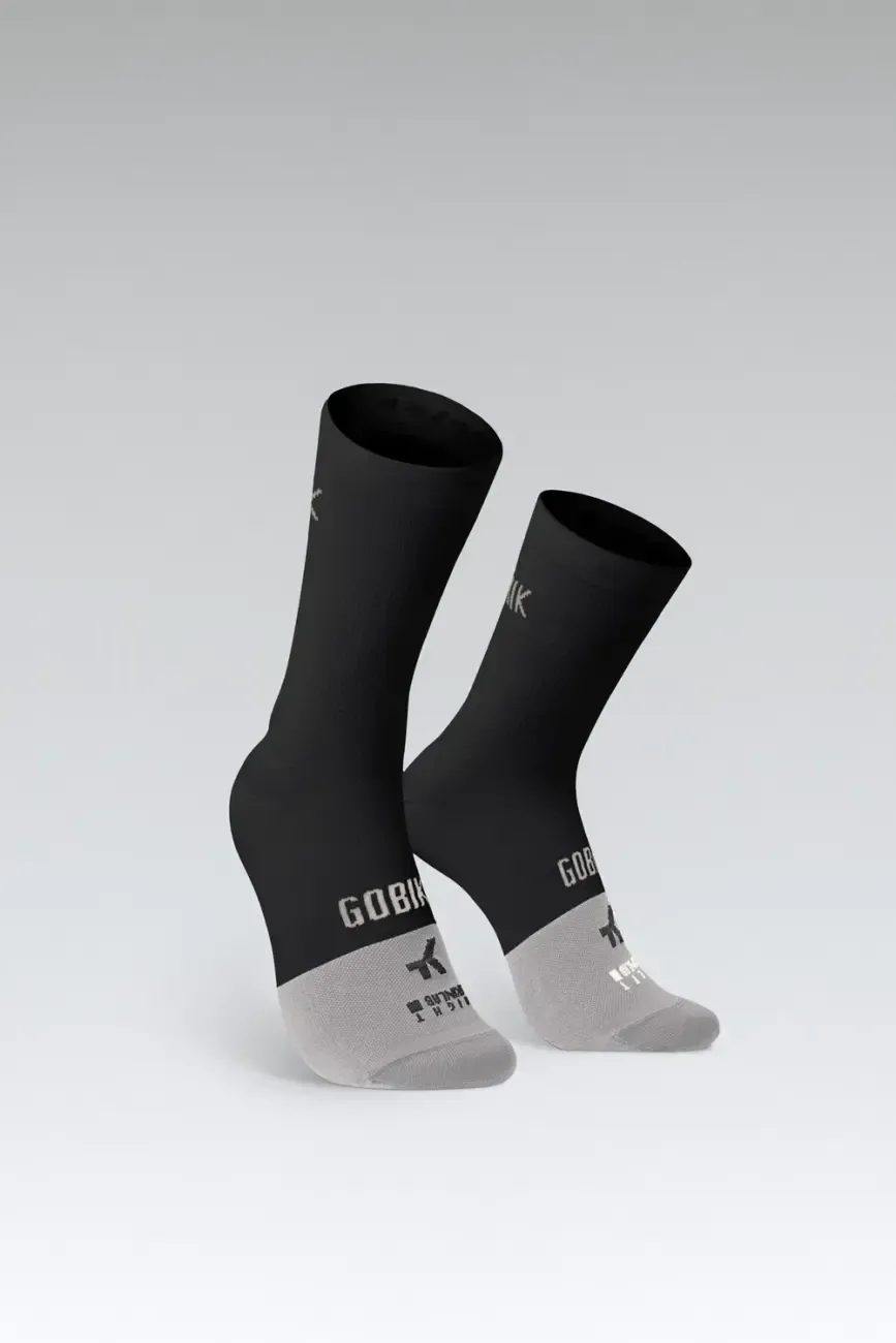 GOBIK Cyklistické ponožky klasické - LIGHTWEIGHT 2.0 - čierna/šedá GOBIK Cyklistické ponožky klasické - LIGHTWEIGHT 2.0 - čierna/šedá