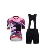 RIVANELLE Cyklistický krátky dres a krátke nohavice - SUNSET ELITE LADY LI - čierna/viacfarebná/ružová RIVANELLE Cyklistický krátky dres a krátke nohavice - SUNSET ELITE LADY LI - čierna/viacfarebná/ružová