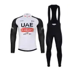 BONAVELO Cyklistický zimný dres a nohavice - UAE 2024 WINTER - čierna/biela/červená BONAVELO Cyklistický zimný dres a nohavice - UAE 2024 WINTER - čierna/biela/červená