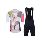 HOLOKOLO Cyklistický krátky dres a krátke nohavice - FACES - čierna/viacfarebná HOLOKOLO Cyklistický krátky dres a krátke nohavice - FACES - čierna/viacfarebná