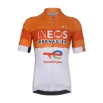 BONAVELO Cyklistický dres s krátkym rukávom - INEOS GRENADIERS KID 2026 - biela/oranžová BONAVELO Cyklistický dres s krátkym rukávom - INEOS GRENADIERS KID 2026 - biela/oranžová