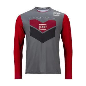 KENNY Cyklistický dres s dlhým rukávom letný - PROLIGHT KID - červená/šedá KENNY Cyklistický dres s dlhým rukávom letný - PROLIGHT KID - červená/šedá
