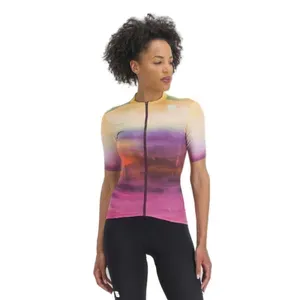 Dámsky cyklistický dres s krátkym rukávom SPORTFUL Flow supergiara w jersey, carmine rose yellow Dámsky cyklistický dres s krátkym rukávom SPORTFUL Flow supergiara w jersey, carmine rose yellow