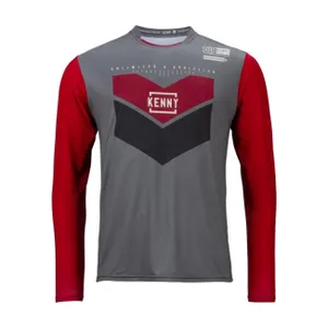 KENNY Cyklistický dres s dlhým rukávom letný - PROLIGHT - červená/šedá KENNY Cyklistický dres s dlhým rukávom letný - PROLIGHT - červená/šedá