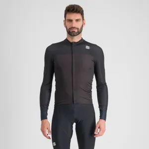 SPORTFUL Cyklistický dres s dlhým rukávom zimný - BODYFIT PRO - čierna/hnedá SPORTFUL Cyklistický dres s dlhým rukávom zimný - BODYFIT PRO - čierna/hnedá