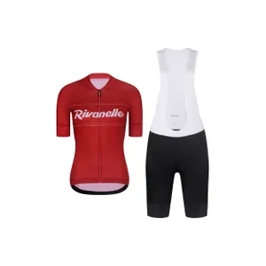 RIVANELLE Cyklistický krátky dres a krátke nohavice - GEAR UP - čierna/biela RIVANELLE Cyklistický krátky dres a krátke nohavice - GEAR UP - čierna/biela