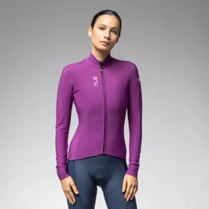 ALÉ Cyklistický dres s dlhým rukávom zimný - PRAGMA FONDO 3.0 LADY - fialová ALÉ Cyklistický dres s dlhým rukávom zimný - PRAGMA FONDO 3.0 LADY - fialová