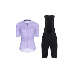 RIVANELLE Cyklistický krátky dres a krátke nohavice - GLAMOR - čierna/fialová RIVANELLE Cyklistický krátky dres a krátke nohavice - GLAMOR - čierna/fialová