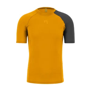 KARPOS Cyklistické tričko s krátkym rukávom - DINAMICO MERINO 130 - žltá/čierna KARPOS Cyklistické tričko s krátkym rukávom - DINAMICO MERINO 130 - žltá/čierna