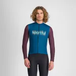 SPORTFUL Cyklistický dres s dlhým rukávom zimný - SUPERGIARA LOGO THERMAL - modrá/fialová SPORTFUL Cyklistický dres s dlhým rukávom zimný - SUPERGIARA LOGO THERMAL - modrá/fialová