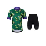 HOLOKOLO Cyklistický krátky dres a krátke nohavice - DINOSAURUS - zelená/čierna HOLOKOLO Cyklistický krátky dres a krátke nohavice - DINOSAURUS - zelená/čierna