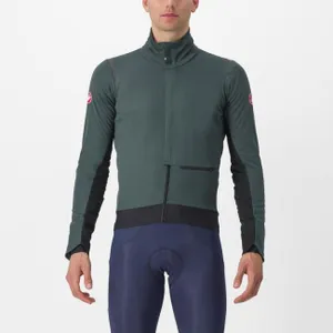CASTELLI Cyklistická zateplená bunda - ALPHA DOPPIO RoS - zelená CASTELLI Cyklistická zateplená bunda - ALPHA DOPPIO RoS - zelená