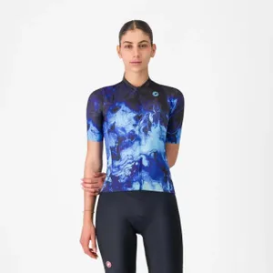 CASTELLI Cyklistický dres s krátkym rukávom - COSMIC VORTEX - modrá CASTELLI Cyklistický dres s krátkym rukávom - COSMIC VORTEX - modrá